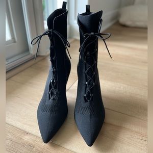 Zara black lace up ankle boot